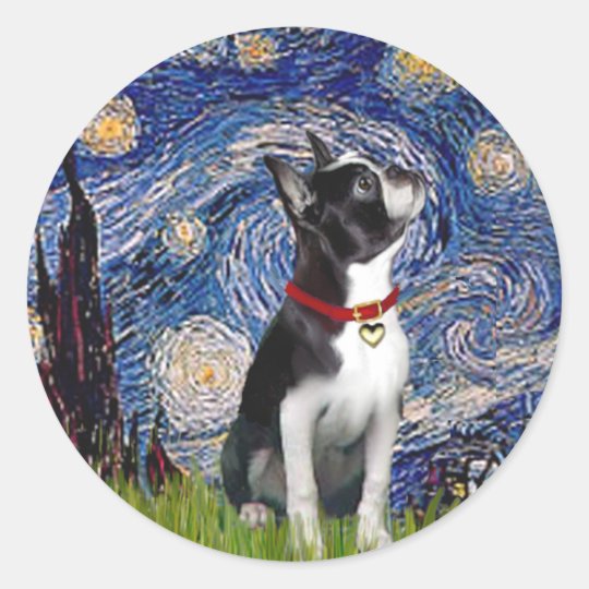 Starry Night - Boston T (2rc) Classic Round Sticker