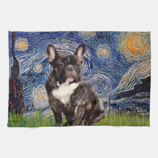 Starry Night - Brindle French Bulldog Kitchen Towel