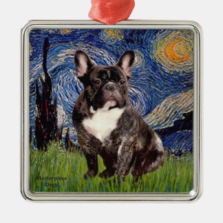 Starry Night - Brindle French Bulldog Metal Ornament