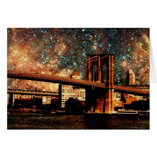 starry night Brooklyn Bridge Cards (Front Horizontal)