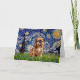 Starry Night — Brown Brussels Griffon Card