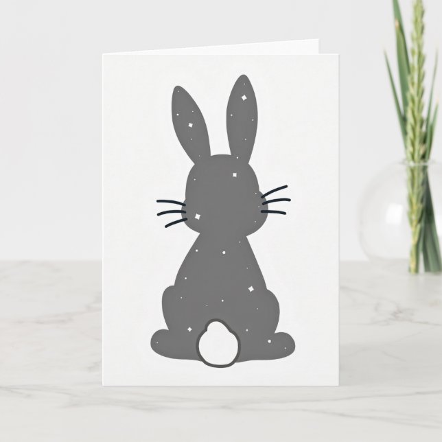 Starry Night Bunny Silhouette Card (Front)