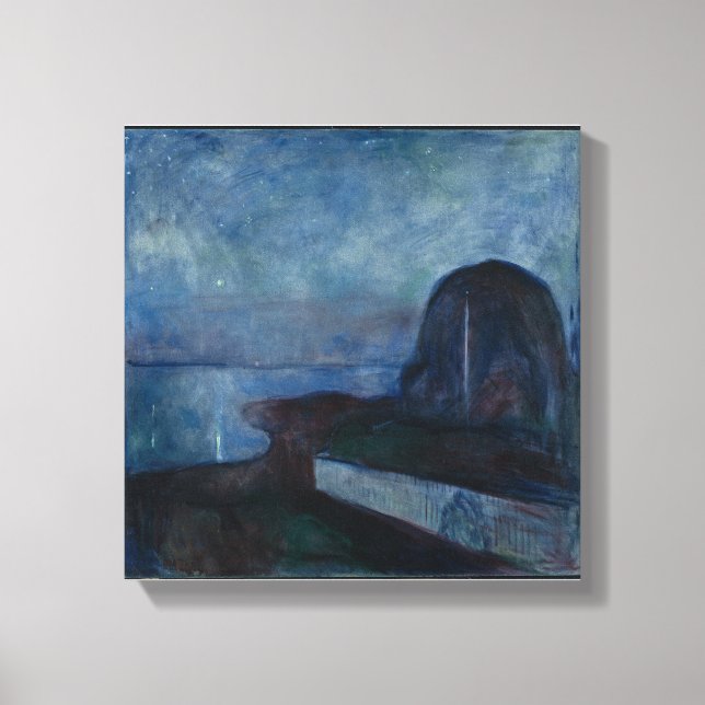 Starry night by Edvard MUNCH,symbolist painter Canvas Print (Front)