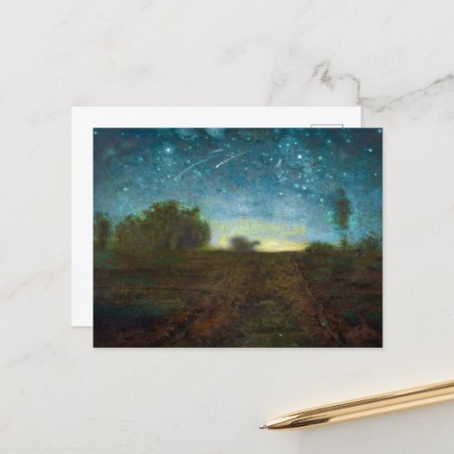 Starry Night by Jean_Francois Millet Holiday Postcard