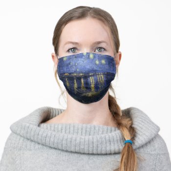 Starry Night By Van Gogh Adult Cloth Face Mask by aura2000 at Zazzle