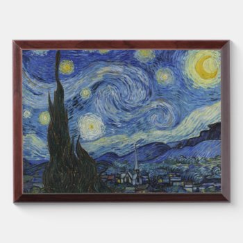"starry Night" By Van Gogh Award Plaque by decodesigns at Zazzle