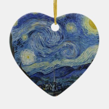 "starry Night" By Van Gogh Ceramic Ornament by decodesigns at Zazzle