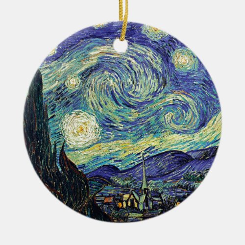 Starry Night by van Gogh Ceramic Ornament