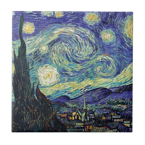 Starry Night by van Gogh Ceramic Tile