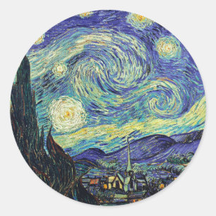 Starry Night by van Gogh Classic Round Sticker