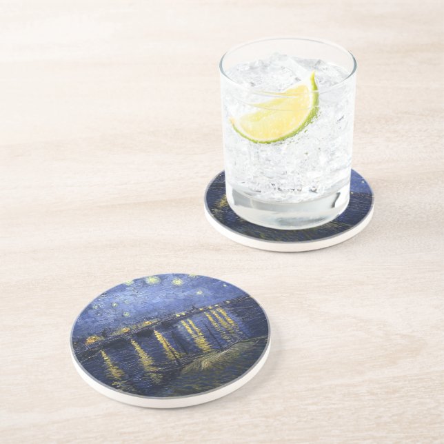 Starry Night by van Gogh Drink Coaster (Side)