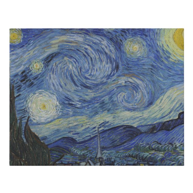 "Starry Night" by Van Gogh Faux Canvas Print (Front)