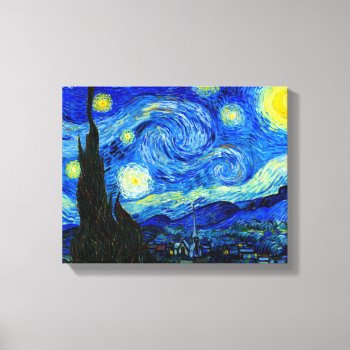 Starry Night By Van Gogh Fine Art Canvas Print by GalleryGreats at Zazzle