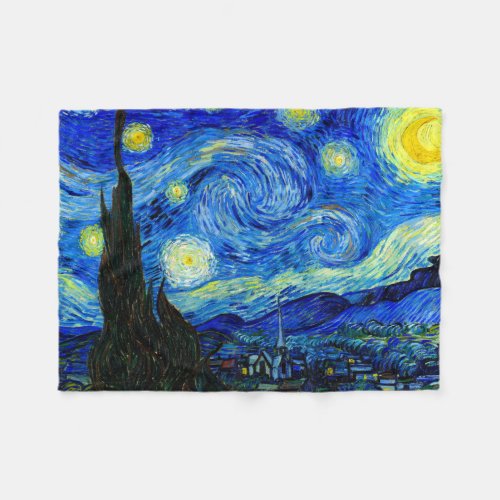 Starry Night by Van Gogh Fine Art Fleece Blanket