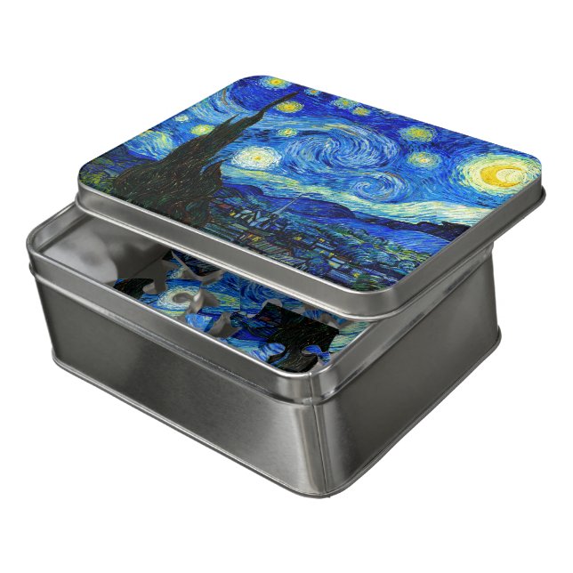 Starry Night by Van Gogh Fine Art Jigsaw Puzzle (Lid Open)