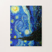 The Starry Night, Detail No.4 Jigsaw Puzzle by Vincent van Gogh - Fine Art  America