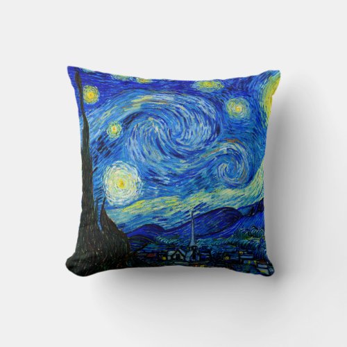 Starry Night by Van Gogh Fine Art Pillow