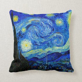 Starry Night By Van Gogh Fine Art Pillow by GalleryGreats at Zazzle