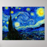 Starry Night By Van Gogh Fine Art Poster Print at Zazzle