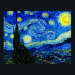 Starry Night by Van Gogh Fine Art Poster Print<br><div class="desc">Vincent van Gogh - Starry Night painted at St Remy,  France in 1889 Fine Art Print. This image has been digitally enhanced to restore the original bold,  bright colors - a perfect gift for any art lover!</div>