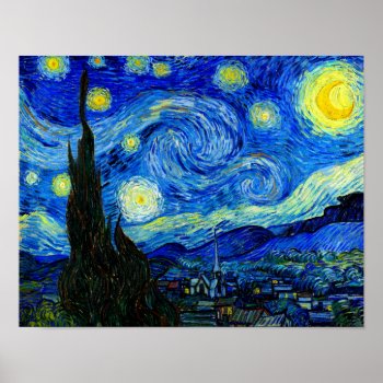 Starry Night By Van Gogh Fine Art Poster Print by GalleryGreats at Zazzle