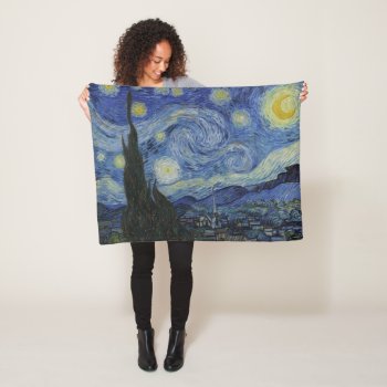"starry Night" By Van Gogh Fleece Blanket by decodesigns at Zazzle