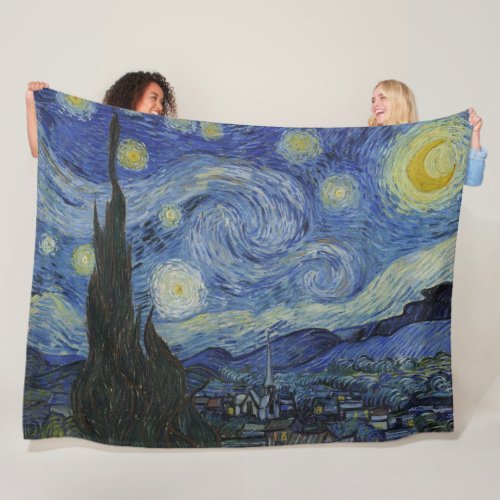 Starry Night by Van Gogh Fleece Blanket