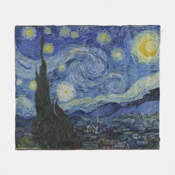 "starry Night" By Van Gogh Fleece Blanket by decodesigns at Zazzle