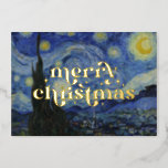 "Starry Night" by Van Gogh Foil Holiday Card<br><div class="desc">This design features a very high resolution unaltered and unedited reproduction of Van Gogh's famous "Starry Night" painting.</div>