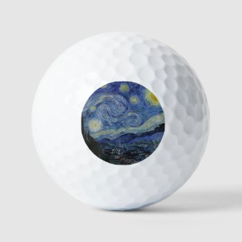 "starry Night" By Van Gogh Golf Balls by decodesigns at Zazzle
