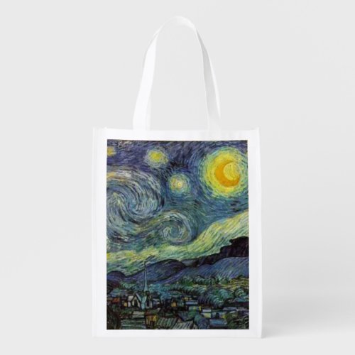 Starry Night by van Gogh Grocery Bag