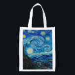 Starry Night by Van Gogh, Grocery Bag<br><div class="desc">Vincent Van Gogh's famous painting,  Starry Night.</div>