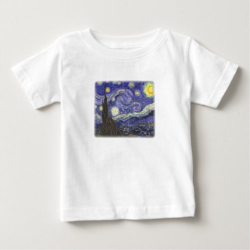 Starry Night by Van Gogh infant t_shirt