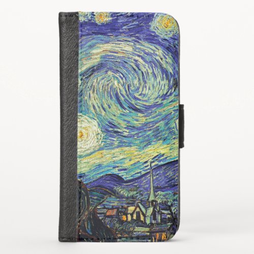 Starry Night by van Gogh iPhone X Wallet Case