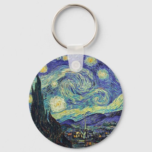 Starry Night by van Gogh Keychain