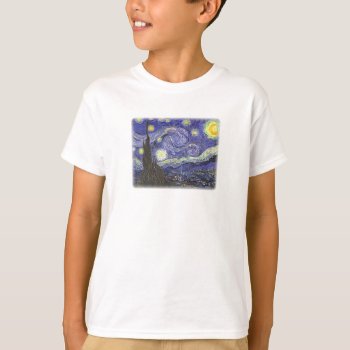 Starry Night By Van Gogh Kids T-shirt by dbvisualarts at Zazzle