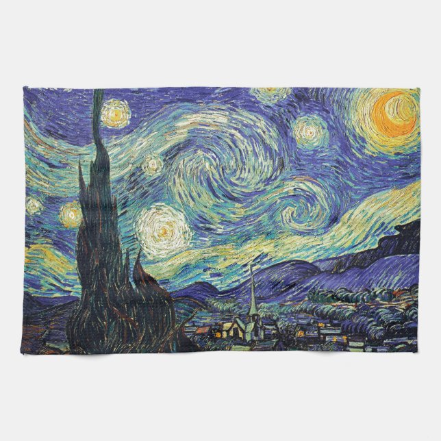 Starry Night by van Gogh Kitchen Towel (Horizontal)