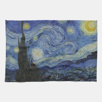 "starry Night" By Van Gogh Kitchen Towel by decodesigns at Zazzle