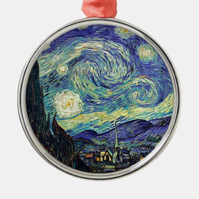 Starry Night by van Gogh Metal Ornament (Front)