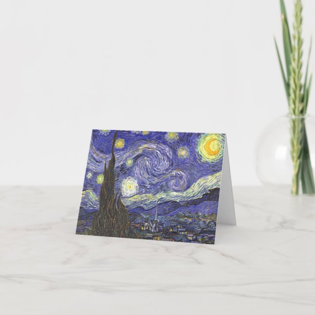 Starry Night by Van Gogh Note Card (Front)