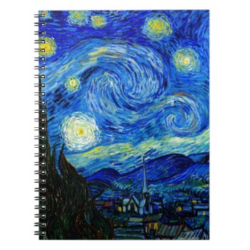Starry Night By Van Gogh Notebook by GalleryGreats at Zazzle
