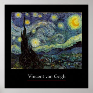 Starry Night by van Gogh Post-Impressionist Poster
