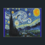 Starry Night by Van Gogh  Postcard<br><div class="desc">Starry Night painting by Vincent Van Gogh
This is an artistic rendition.</div>
