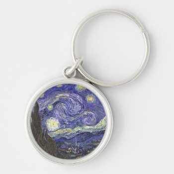 Starry Night By Van Gogh Premium Keychain by dbvisualarts at Zazzle