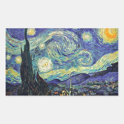 Starry Night by van Gogh Rectangular Sticker