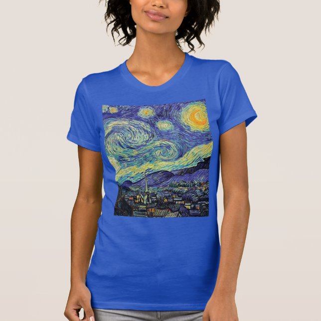Starry Night by van Gogh Royal Blue T-Shirt (Front)