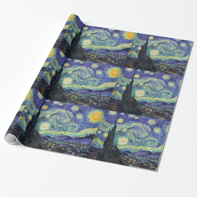 Starry Night by van Gogh Wrapping Paper (Unrolled)