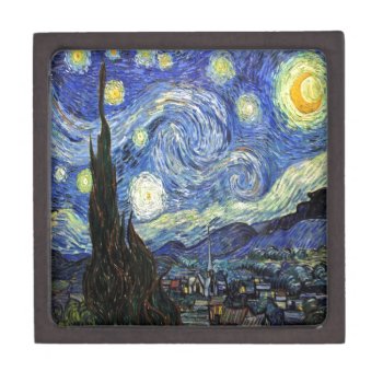 Starry Night By Vincent Van Gogh 1889 Jewelry Box by EndlessVintage at Zazzle