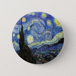 Starry Night By Vincent Van Gogh 1889 Pinback Button