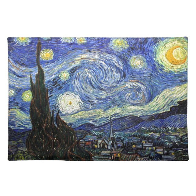 Starry Night By Vincent Van Gogh 1889 Placemat (Front)